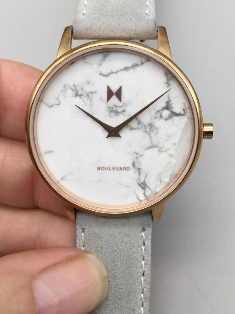 MVMT Boulevard Beverly Marble Womens Watch 38mm Rose Gold Tone New Battery